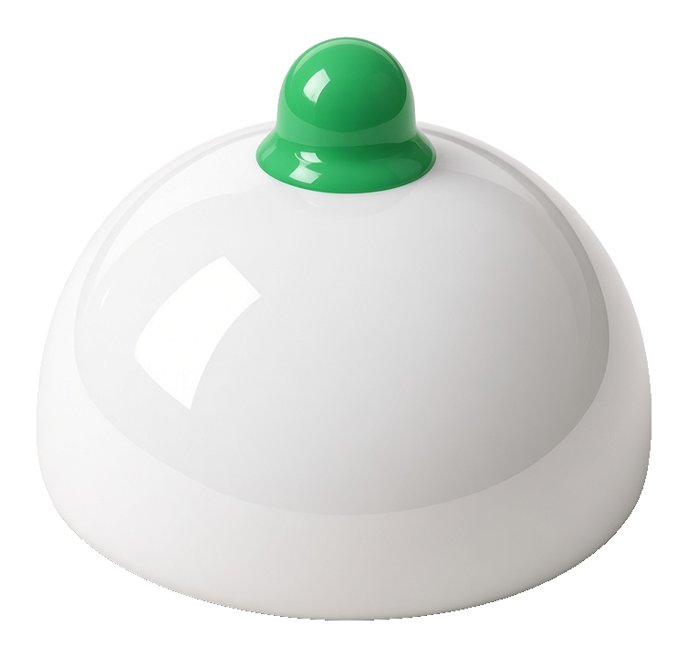 $TIT logo: a glossy white dome with a mint green tip